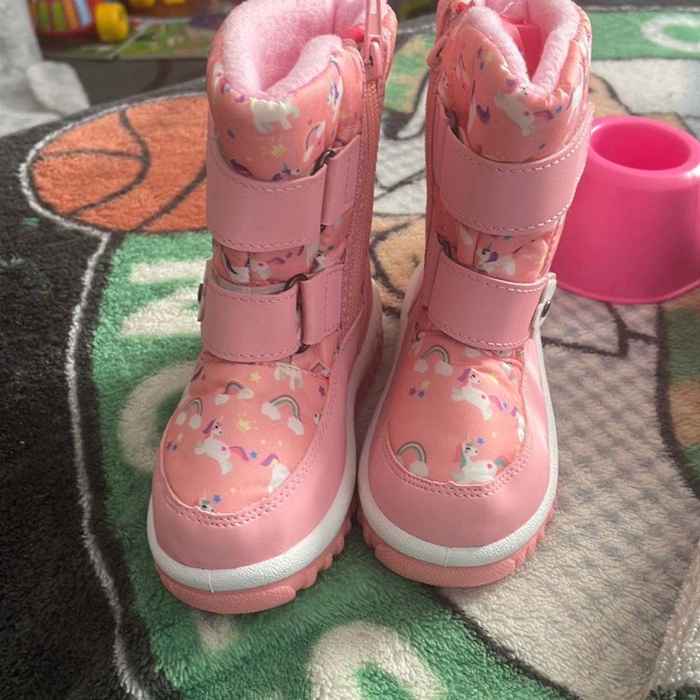 Unicorn winter boots.